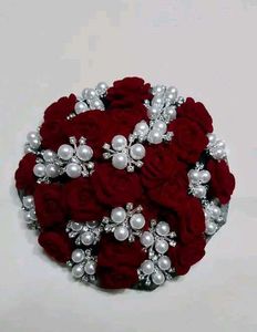 Karwachauth special Burgundy hair buns