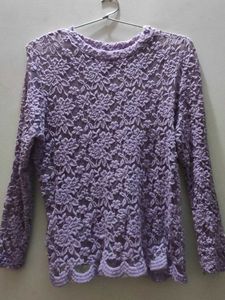Purple Lace Floral Top