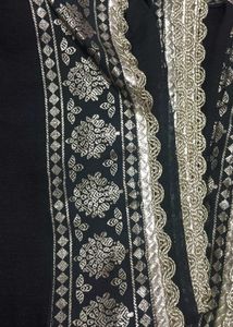 Black &amp; Gold Ethnic Kurta Set with Dupatta