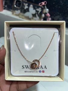 SWASHAA Rose Gold Double Ring Necklace