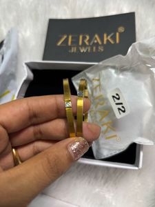 Zaraki Elegant Gold Bangles with Diamonds