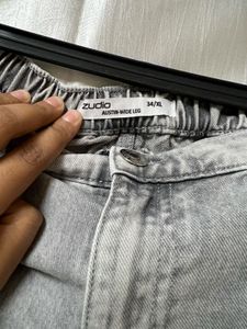 Zudio Grey Wide Leg Jeans