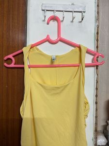 Yellow Ruched Bodycon Dress