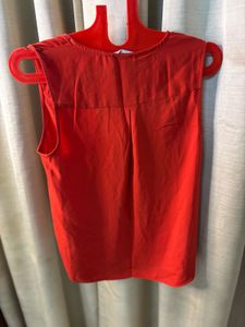 Vibrant Orange Sleeveless Top