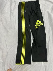 Adidas Authentic Black Track Pants (Neon Logo) 🔥