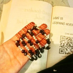 Elegant Black Beaded Bracelets