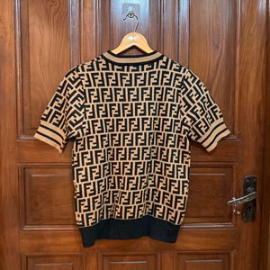 FENDI Print Knitted T-shirt