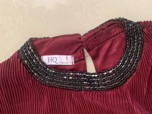 Elegant Burgundy Velvet Dress