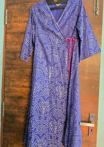 Blue Gotta Patti Print Wrap Anouk Kurta