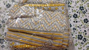Grey &amp; Yellow Print Kurti Without Dupatta