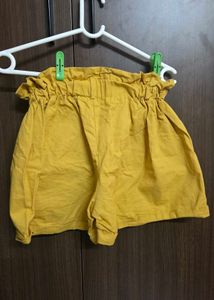 Mustard Yellow High-Waisted Shorts