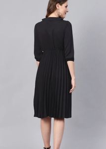 Black Accordian Pleats Aline dress