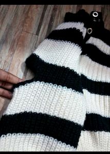 Chic Striped Cold Shoulder Sweater