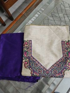 Embroidered chanderi silk Dress Material