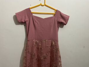 Elegant Pink Midi Dress
