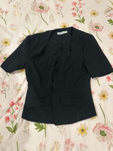 black button up top