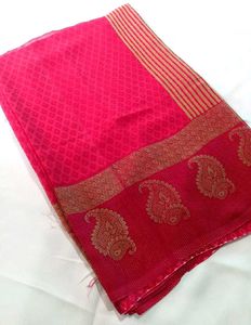 Floral Saree with Gold Accents