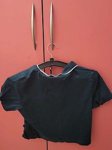Stylish Navy Blue Crop Top