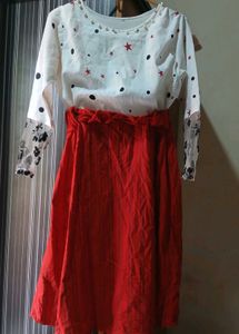 Chic Red &amp; White Dress