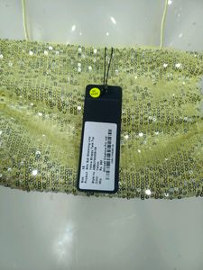 Lime Green Sequined Crop Top (Women's)