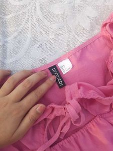 H&amp;M Pink women puffy sleeves dress