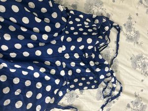 Blue Polka Dot Dress (Halter neck)