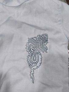 Light Blue Embroidered Kurta