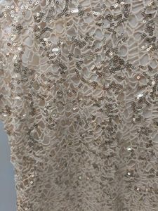 Elegant Champagne Gold Sequin &amp; Crochet Lace Party