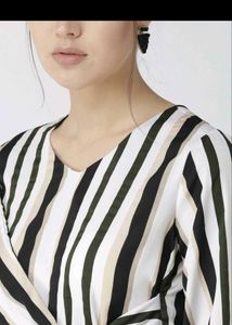 Stylish Striped Tie-Front Top
