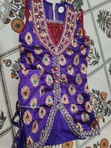 Beautiful Purple pearls and jardozi  Embroider