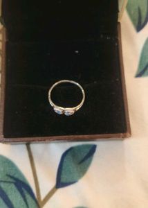 Charming Silver Ring with Blue Stones