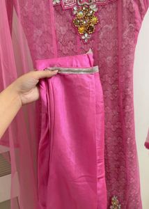 Elegant Pink Embellished Indian Outfit