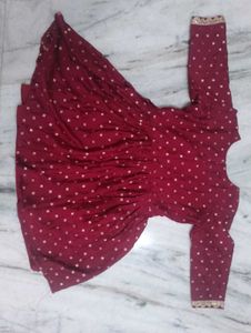 maroon sharara and kurta