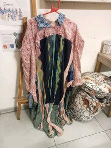 Patchwork shirt abaya