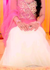 Vibrant yellow and pink lehnga choli