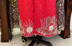 Red  designer Embellished Kurta