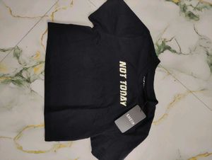 Black "Not Today" Crop Top (SHEIN)