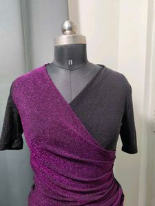 Sparkly Wrap Front Top