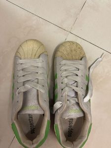 Stylish White & Green Sneakers