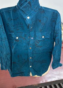 Unique Graphic Print Button-Down Shirt