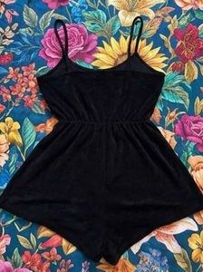 Chic Black Romper with Spaghetti Straps