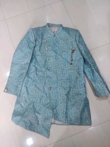 Blue Brocade Sherwani/Kurta