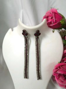 Stunning Dangle Stone Crystal Earrings One Pair