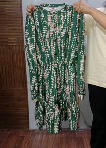 Stylish Green Tie-Dye Midi Dress