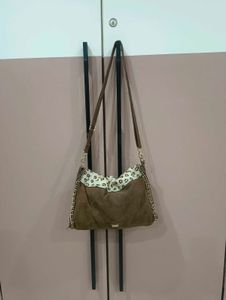 Leopard Print Hobo Bag with Chain Detail