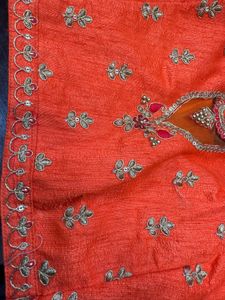 Embroidered Orange Blouse