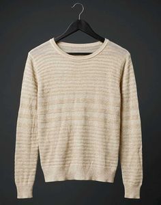 Gold-cream shimmer pullover
