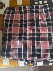 Pink Plaid Mini Skirt