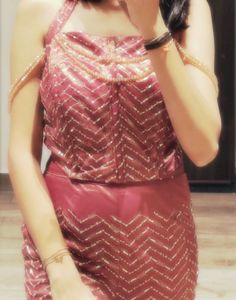 Diwali co-ord set , corset top and flared bottom