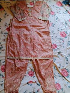 CREPE Pink Ethnic Kurta Set with Pants